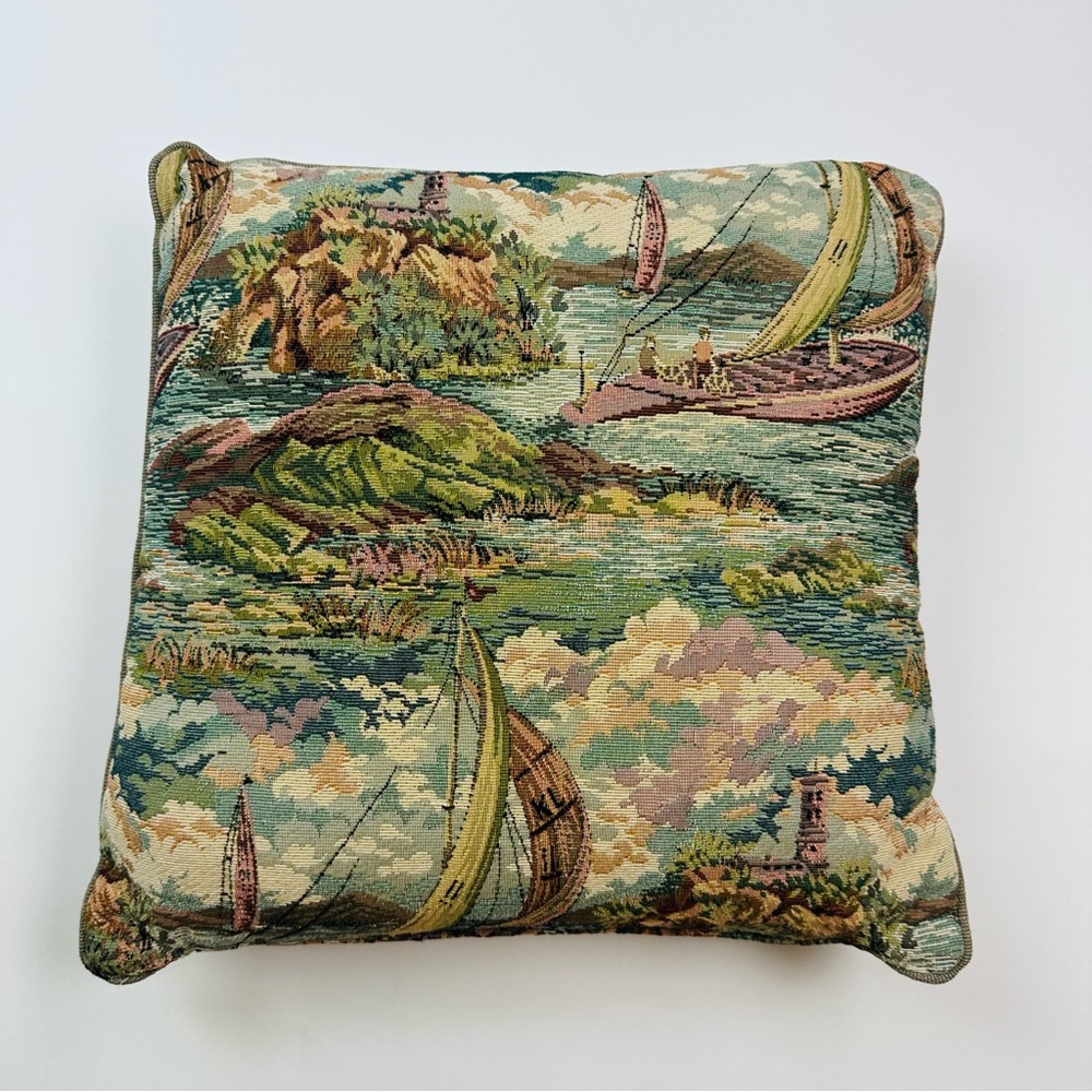 Vintage Sailing Tapestry Pillow